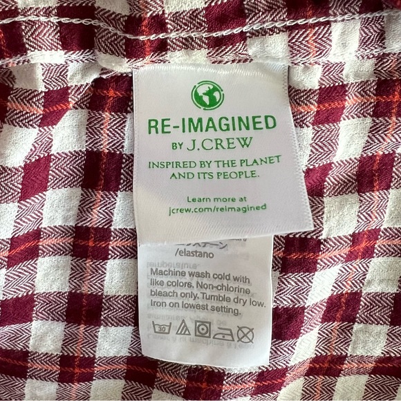 J.CREW CREWCUTS BOYS' CRINKLE COTTON SHIRT IN ORANGE PLAID, Size 8, NWT - Picture 12 of 16